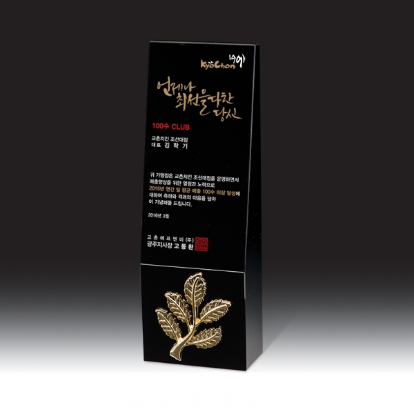 블랙 크리스탈 감사패/공로패 HB-7315